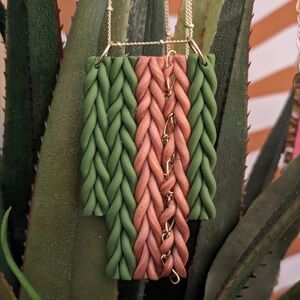 Braided Clay Statement Necklace